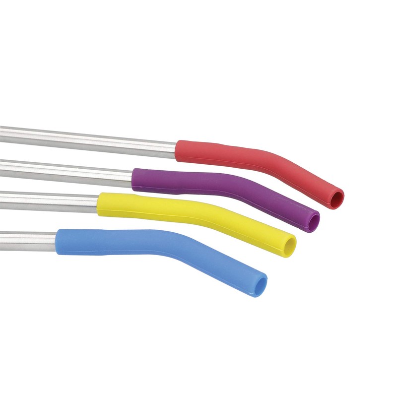 Colourworks Reusable Drinking Straws, Plastic Straws with Cleaning Brush, Environmentally