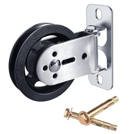 powerfeng Cable Pulley Wheel System Wall Mounted：180° Rotation Silent Cable Gym Pulley Blocks - Heavy Duty Swivel LAT Pulley System Gym Home Equipment