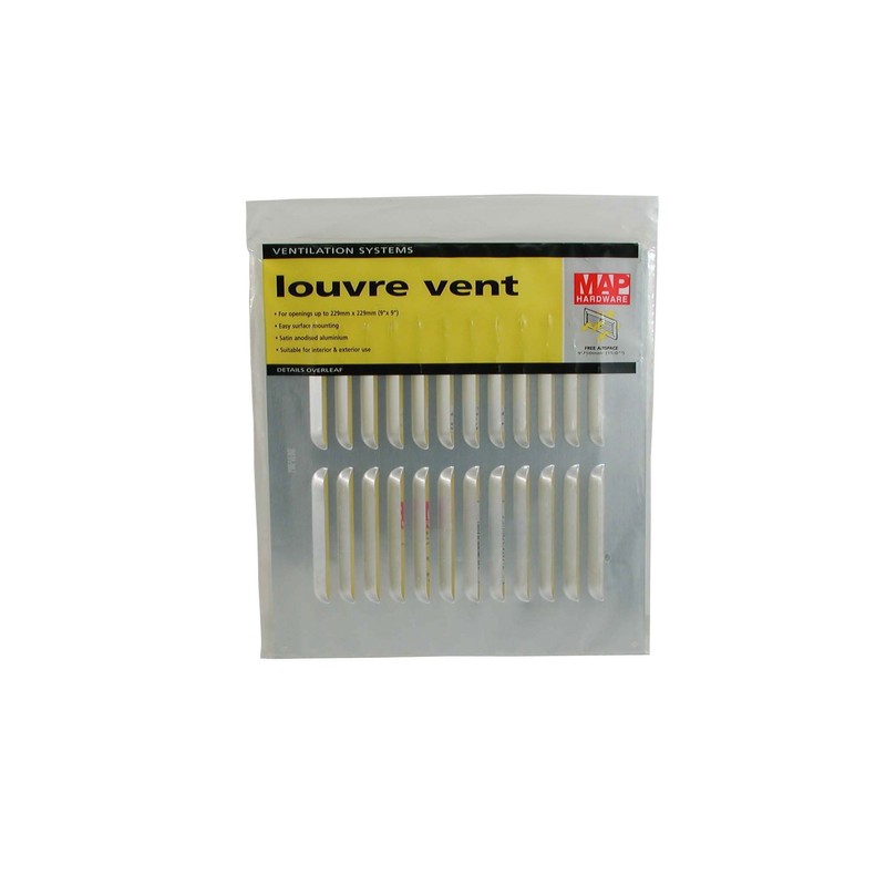 Map Metal Louvre Vent, SAA (Silver), 9" x 9"