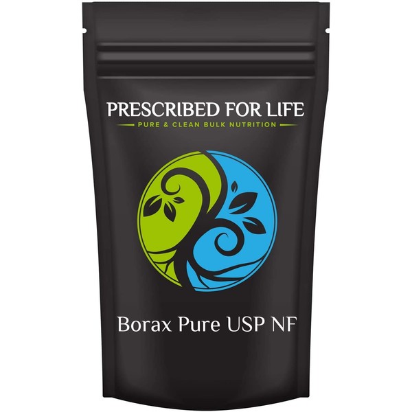 Prescribed for Life Borax Powder | Pure USP-NF Grade All Natural Sodium Borate Powder | Household Laundry Booster, Slime Activator & Multipurpose Cleaning Powder (12 oz / 340 g)