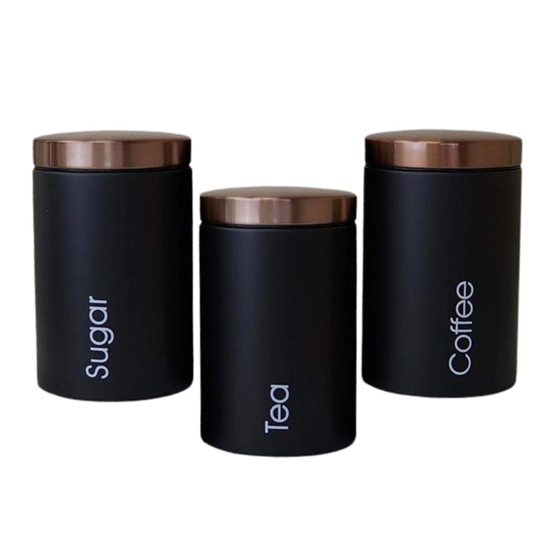 LOVIVER #N/A 3pcs Metal Containers with Lids, Coffee, Tea, Sugar