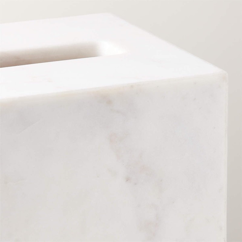 Generic White Marble Bath Accessories (Tissue Box Holder)