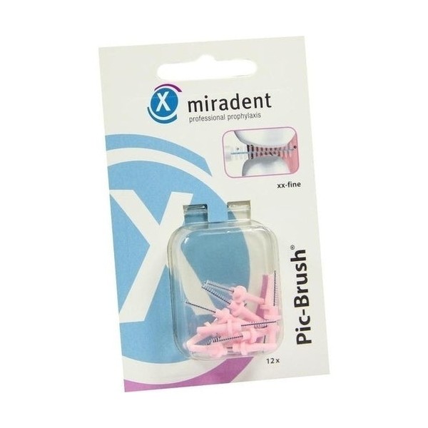 Miradent Interdental Pic-Brush Replacement XX-Fine Pink 12 pcs