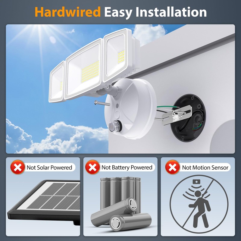 Onforu 70W LED Dusk to Dawn Flood Lights, 7000LM White