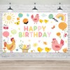 Lofaris Lofaris Chicken Birthday Party Banner Happy First Birthday Decorations