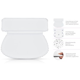 Bach&Berg® Luxury Waterproof Bath Pillow for Head, Neck and Back Support | With 7 Non-Slip Suction Cups | Fits All Bathtubs | Perfect Accessory for Bathroom and Home Spa
