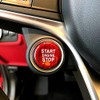 Red Real Carbon Fiber Start Stop Engine Button Cover for