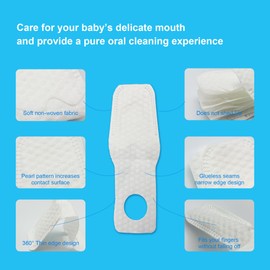 BabyPearl 102PCS Baby Tongue Cleaner, Disposable Newborn Finger Toothbrush, Soft Gauze Baby Mouth Cleaner for Infant Gum Teeth Cleaning, Wet&Dry Mouth Cleaner for 0-36 Months Babies