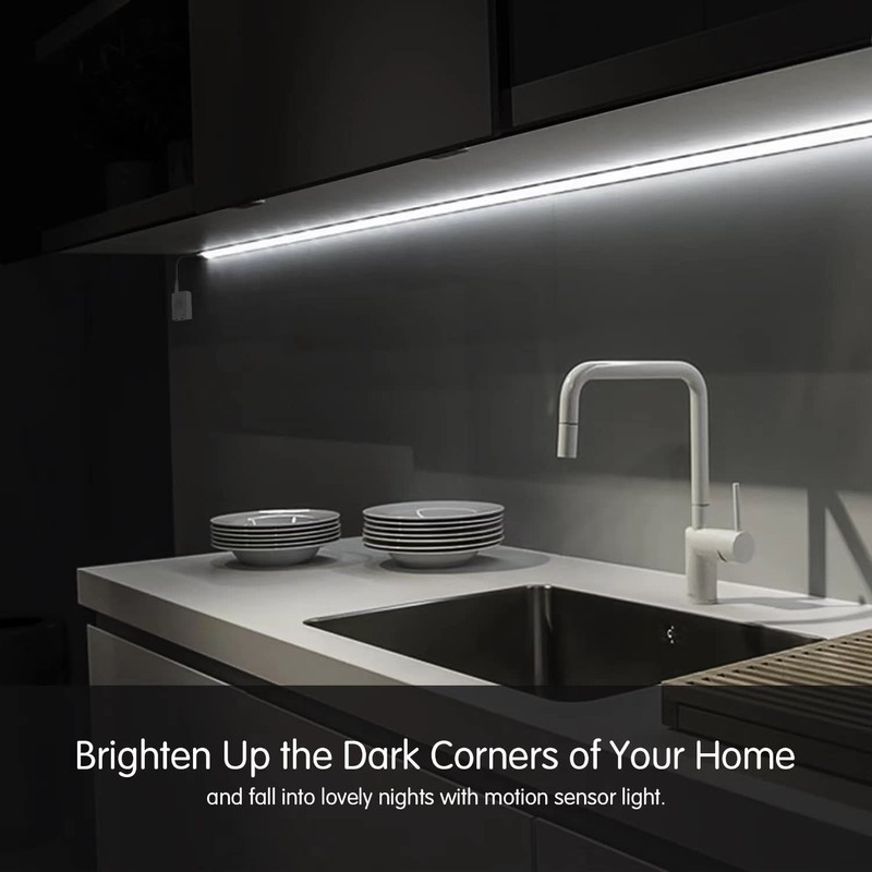KUCAM Rechargeable Under Cabinet Lighting, 2M Motion Sensor LED Light