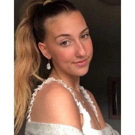 Aobei Pearl Baroque Pearl Dangle Earrings 18K Gold Plated Leverback Dangle Stud Irregular Pearl Earrings for Women Ladies