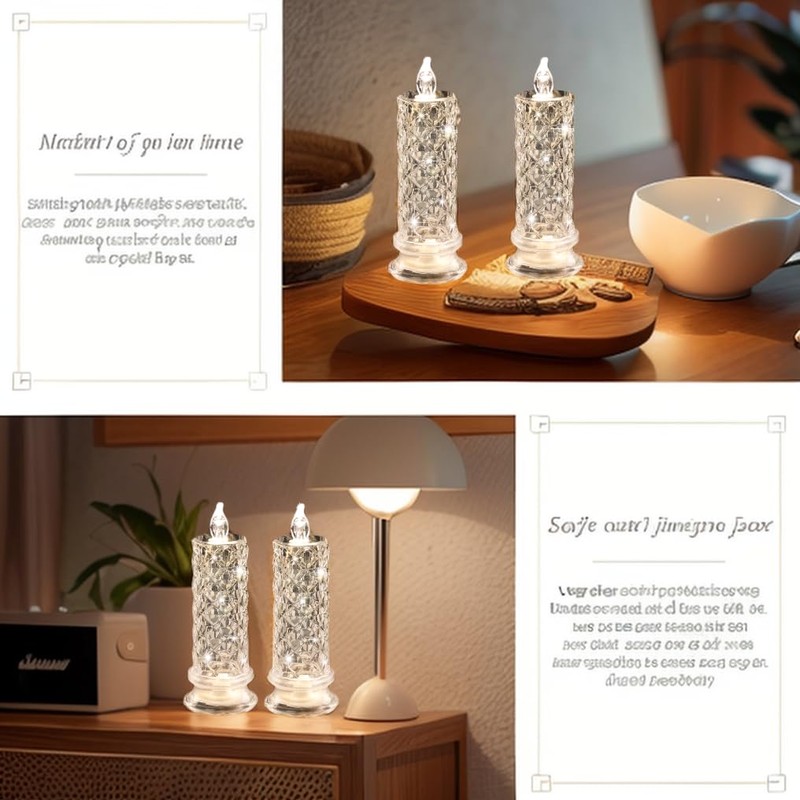 SupBri Rose Shadow LED Flameless Candles, 6PCS Romantic Battery Operated