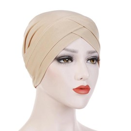 Chemo Headwear Beanie Cap Hat Turban Head Scarf or Skull Cap Wig Liner up to 55cm (Nude)