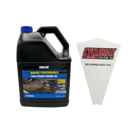 Cyclemax One Pack compatible with Yamaha Outboard Yamalube 2M Marine Semi-Synthetic 2 Stroke Oil LUB-2STRK-M1-04 Contains One Gallon and a Funnel