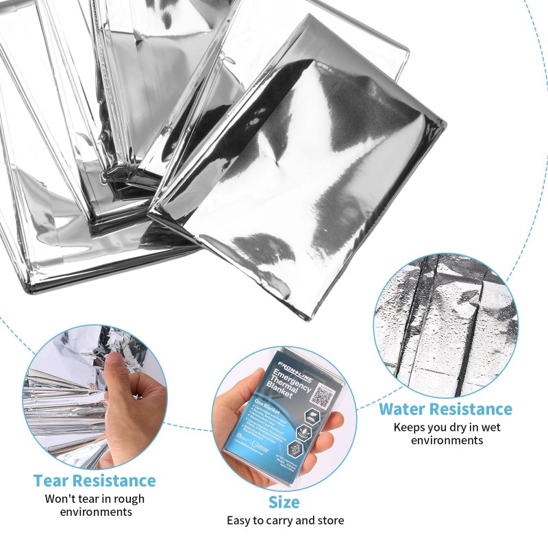 Frontline 8 Pack Emergency Mylar Blankets Thermal Rescue Blanket Survival