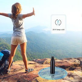 Love-KANKEI Water Bottle Vacuum Insulated Bottle 500ml/24hrs Cold/12hrs Hot - Stainless Steel Double Walled BPA Free - Travel Flask