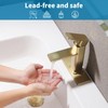 Weshi Bathroom Faucet, Modern Single Hole Bathroom Basin Faucets, Brass