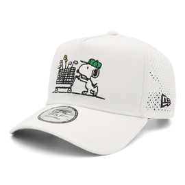 Newera Golf Cap, 9FORTY A-Frame On Par NER36G0636 Collaboration Peanuts Snoopy Laser Perforated ONSPOTZ Hat, white, Free size