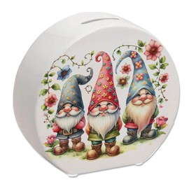 Funny Garden Gnomes Money Box Cheeky Roger Gnome Cookie Gnomes Figures for Garden Funny Piggy Bank Decoration