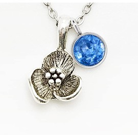 Birthstone necklace (March)，Birthstone jewelry, women's birthstone necklace. Gifts for lovers, daughters, elders and best friends