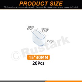 Rustark 20Pcs 15mmx30mm Clear Oval Rubber Furniture Leg Caps Assortment Kit Anti-Slip Chair Leg Caps Furniture Floor Protectors Chair Leg Covers Chair Leg Foot Cover Feet Pads for Chair Table Sofa