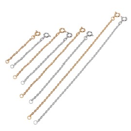 Necklace Extender, Bracelet Anklet Extension Chains with Clasp Gold Silver Extender Chain Set Stainless Steel Adjustment for Women Suitable Jewelry Decoration 2 3 4 6 Inch 8Pcs