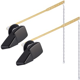 Hygie Rinse 2PACK Universal Toilet Handle Replacement Kit Compatible with American Standard/Mansfield/Gerber Toilet, Front Mount Toilet Tank Flusher Lever with Flapper Chain, Matteblack