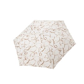 aquas hack 10002055 Folding Umbrella, Rain Umbrella, Ribbon Pattern, Brand, Fiberglass, Durable, 21.7 inches (55 cm), Brown, Braun