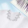 925 Sterling Silver Leaf Earrings Ear Climber Crawler Earrings Ear