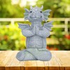 Small Dinosaur Sculpture Meditated Statue Home Ornament for Garden Tree