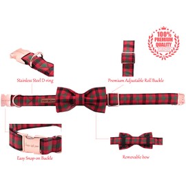 Unique style paws Christmas Dog Collar, Bow Tie Dog Collar, Comfortable Adjustable Dog Collars, Pet Large Dogs and Cats