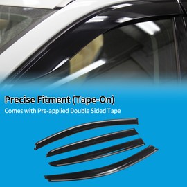 TUCKBOLD Window Deflectors for VW Golf MK6 2008-2012 5 Door Hatchback Outside Mount Side Window Vent Visors Black 1 Set
