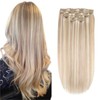 XDhair Blonde Clip in Hair Extensions Human Hair, 100g 16