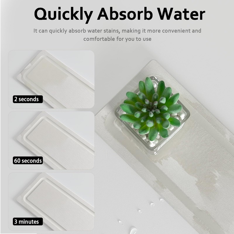2 PCS Fast-Drying Stone Trays for Bathroom Sink & Kitchen