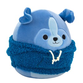 Squishmallows Original 7.5-Inch Botera the Navy Blue Sheltie with a Wooly Hoodie