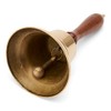NKlaus Maritime Table Bell Brass with Wooden Handle 22 cm