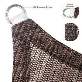 Eden's Decor 14' x 22' Brown Sun Shade Sail Outdoor Canopy Rectangular Awning Fabric Cloth Screen for Patio Garden Backyard Pergola Custom Size