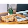 PINXIURY Woven Water Hyacinth Paper Organizer for Desk – Set