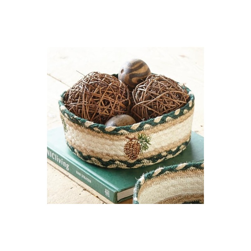 Forest Pinecones Braided Basket