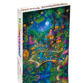 Bgraamiens -Whimsywood,1000 Piece Jigsaw Puzzle for Adults Challenging Funny Family Puzzle,Beautiful Fairy Jigsaw 1000 Pieces