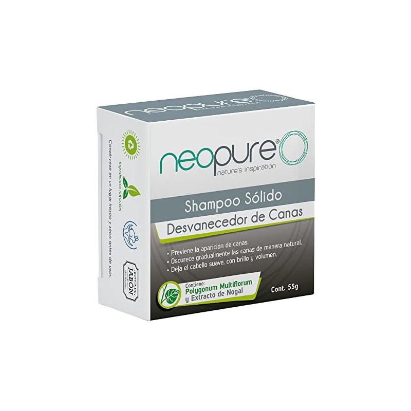 Neopure Shampoo Sólido desvanecedor de canas con Menta (Barra 55