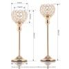 VINCIGANT 16PCS Gold Crystal Candle Holders Pillars for Wedding Decoration,Votive