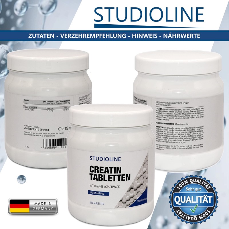 Creatine Chewable Tablets 200 Caps | High Dose 10380 mg