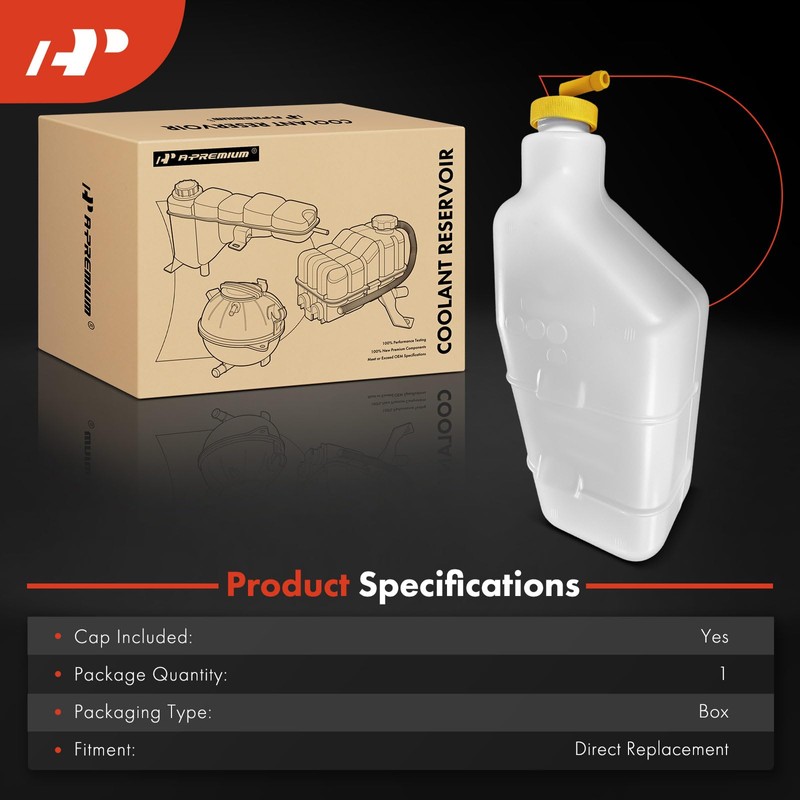 A-Premium Engine Coolant Overflow Recovery Reservoir Tank [with Cap] Compatible