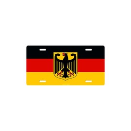 German Flag Aluminum Novelty Plate 6x12 Inches – Rust-Proof, Fade-Resistant Front Tag for Cars, Trucks, Garages & Wall Decor – Easy Install, Weatherproof Novelty Accessory