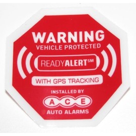 PROPERTYGUARD™ 4 AUTO CAR Security GPS Device Alarm Static Cling Decals for Inside Window Facing Out!