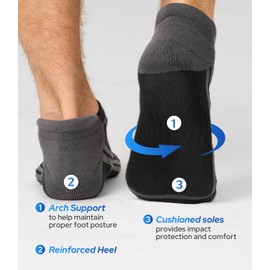 BAMBOO COOL Mens Ankle Socks Bamboo Viscose Athletic Moisture-Wicking Low Cut Running Cushioned Socks