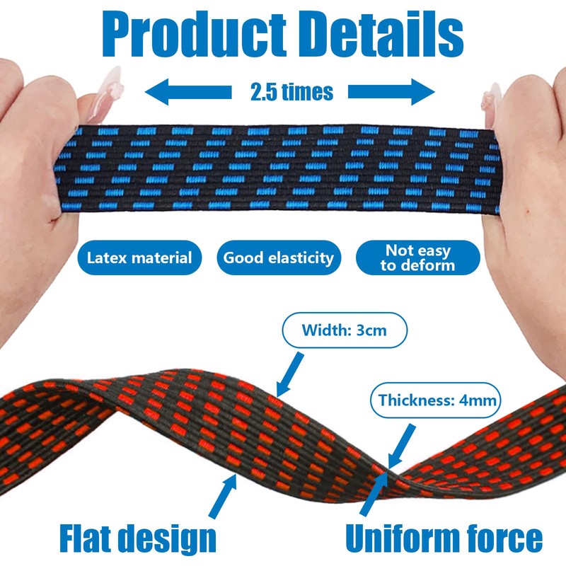 Realjoy 6 Pcs Bungee Cords with Hooks,0.5m+1m Elastic Bungee Straps,Heavy