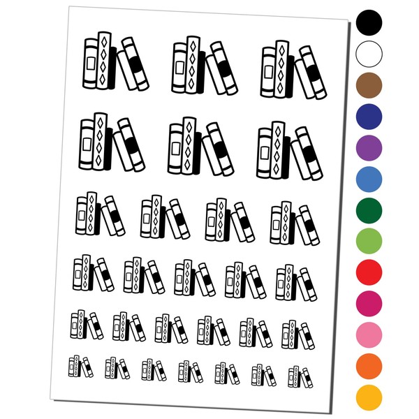 Books in a Row Reading Library Temporary Tattoo Water Resistant