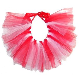 PAWPATU Team Spirit Tulle Tutu for Dogs or Cats, Red White, X-Small