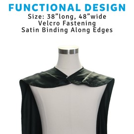 Everfan Men's Polyester Satin Superhero Cape 38" LX48 W Black